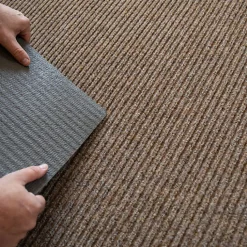 Tapis d'entrée côtelé antisalissures & antidérapant - 1er prix - Beige - Rouleau de 1m x 1m