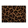 Tapis d'entrée en fibre de coco motifs léopard noir et marron L.60 x l.40cm