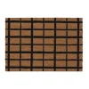Tapis d'entrée en fibre de coco à motifs imprimé marron et noir L.60 x l.4 L.75 x l.45 x ep.1,5 cm