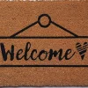 Tapis d'entrée en fibre de coco " welcome " noir et écru L.60 x l.40cm