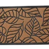 Tapis d'entrée grattoir en caoutchouc feuillage noir et écru L.75 x l.45cm