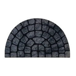 Tapis d'entrée grattoir floqué pavés 1/2 lune L.130cm