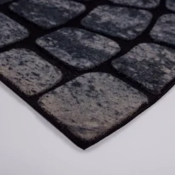 Tapis d'entrée grattoir floqué pavés 1/2 lune L.130cm