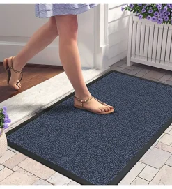 Tapis d'entrée paillasson d'accueil antipoussière Taille - BLEU-60X90