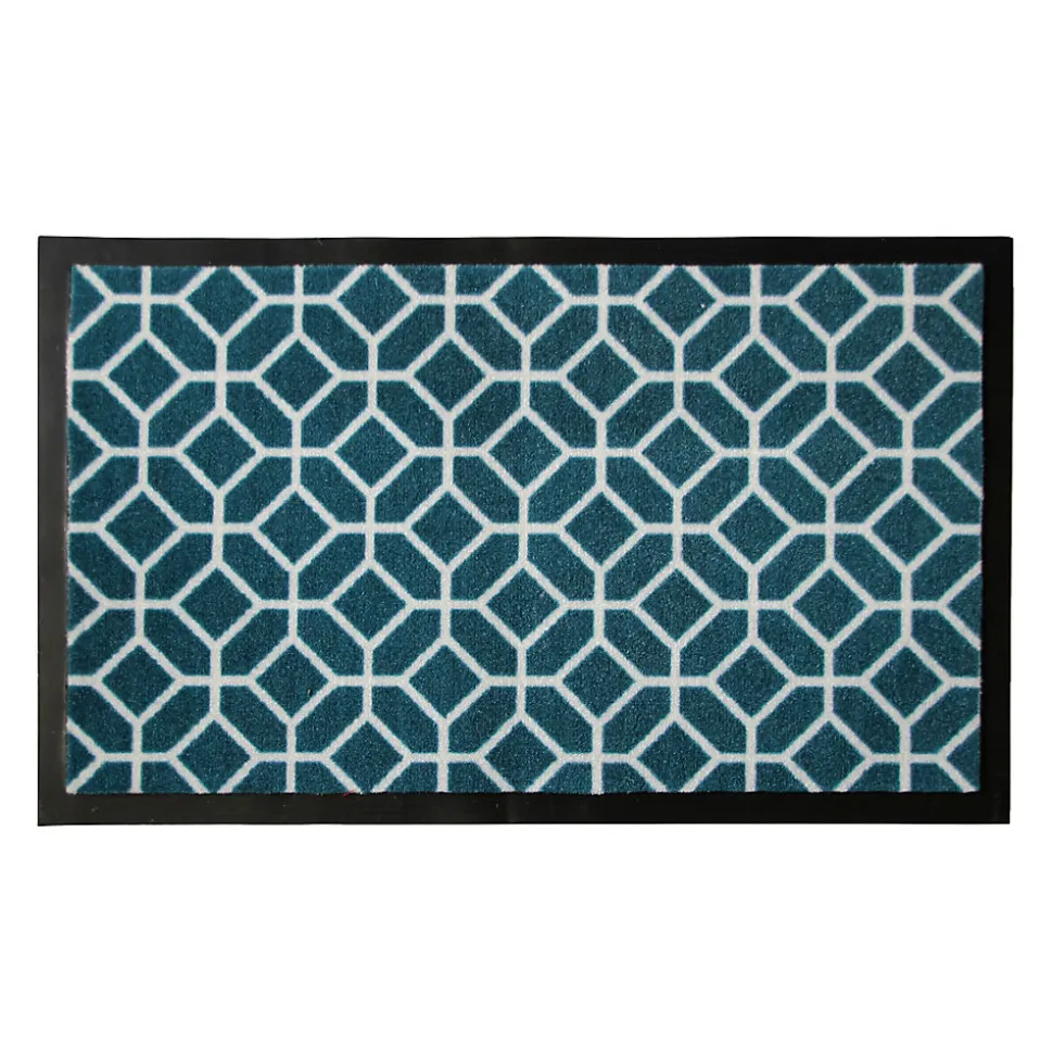 Tapis d'entrée polypropylène Boykins GoodHome motif vert L.45 x l.75 cm