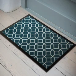 Tapis d'entrée polypropylène Boykins GoodHome motif vert L.45 x l.75 cm