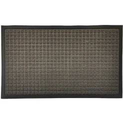 Tapis d'entrée polypropylène Boykins GoodHome gris L.45 x l.75 cm