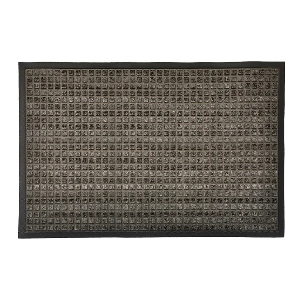Tapis d'entrée polypropylène Boykins GoodHome gris L.60 x l.90 cm