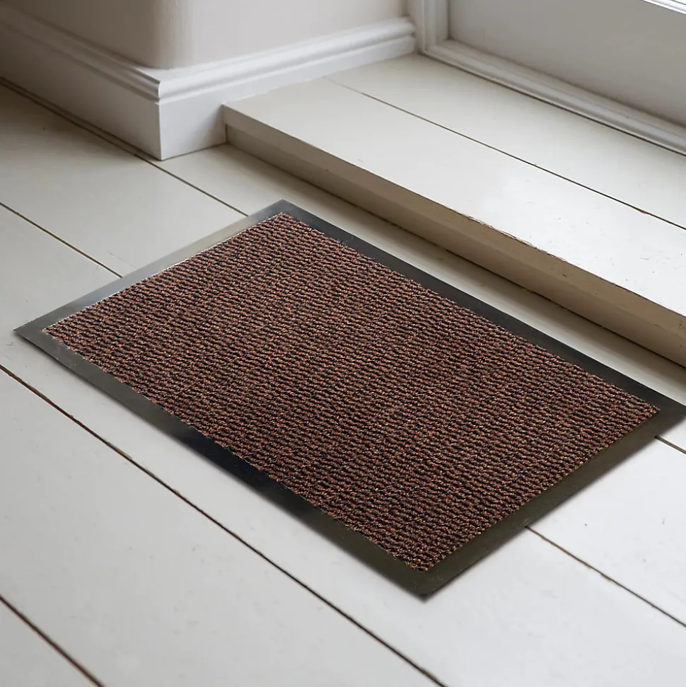 Tapis d'entrée polypropylène Boykins GoodHome marron L.60 x l.40 cm