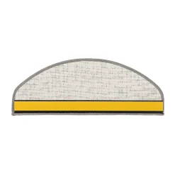 Tapis d'escalier Sabang Aspect Sisal, Argent, Demi-circulaire 23,5 x 65 cm