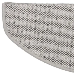 Tapis d'escalier Sabang Aspect Sisal, Argent, Demi-circulaire 23,5 x 65 cm