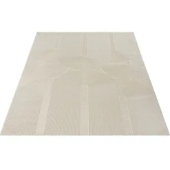 Tapis design salon Moderne Art Curve Durable, Beige clair, 200 x 290 cm - LIMA