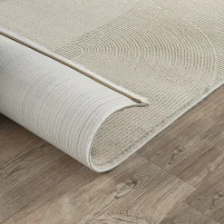 Tapis design salon Moderne Art Curve Durable, Beige clair, 200 x 290 cm - LIMA