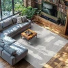 Tapis design vintage à poils courts en laine synthétique et feutre résistant et lavable
