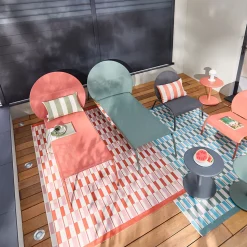 Tapis d'extérieur Capu géométrie vert l.160 x L.230 cm