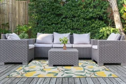 Tapis d'extérieur Capu palm citron l.160 x L.230 cm