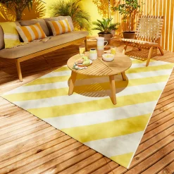 Tapis d'extérieur Capu rayures jaune l.160 x L.230 cm