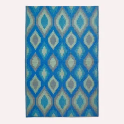 Tapis d'extérieur réversible rectangulaire - amber - bleu - 150 x 240 cm - HOMESCAPES