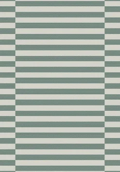 Tapis d'extérieur Tio rayé vert l.150 x L.200 cm