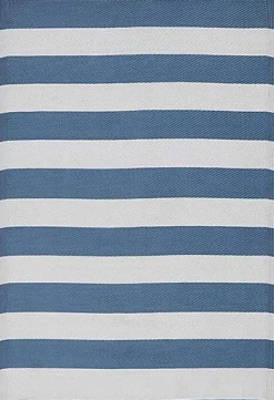 Tapis d'extérieur tissé à rayures bleu et blanc L.230 x l.160 cm, Dylrev