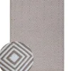 Tapis d'extérieur tissé imprimé losanges taupe L.170 x l.120cm Dylrev