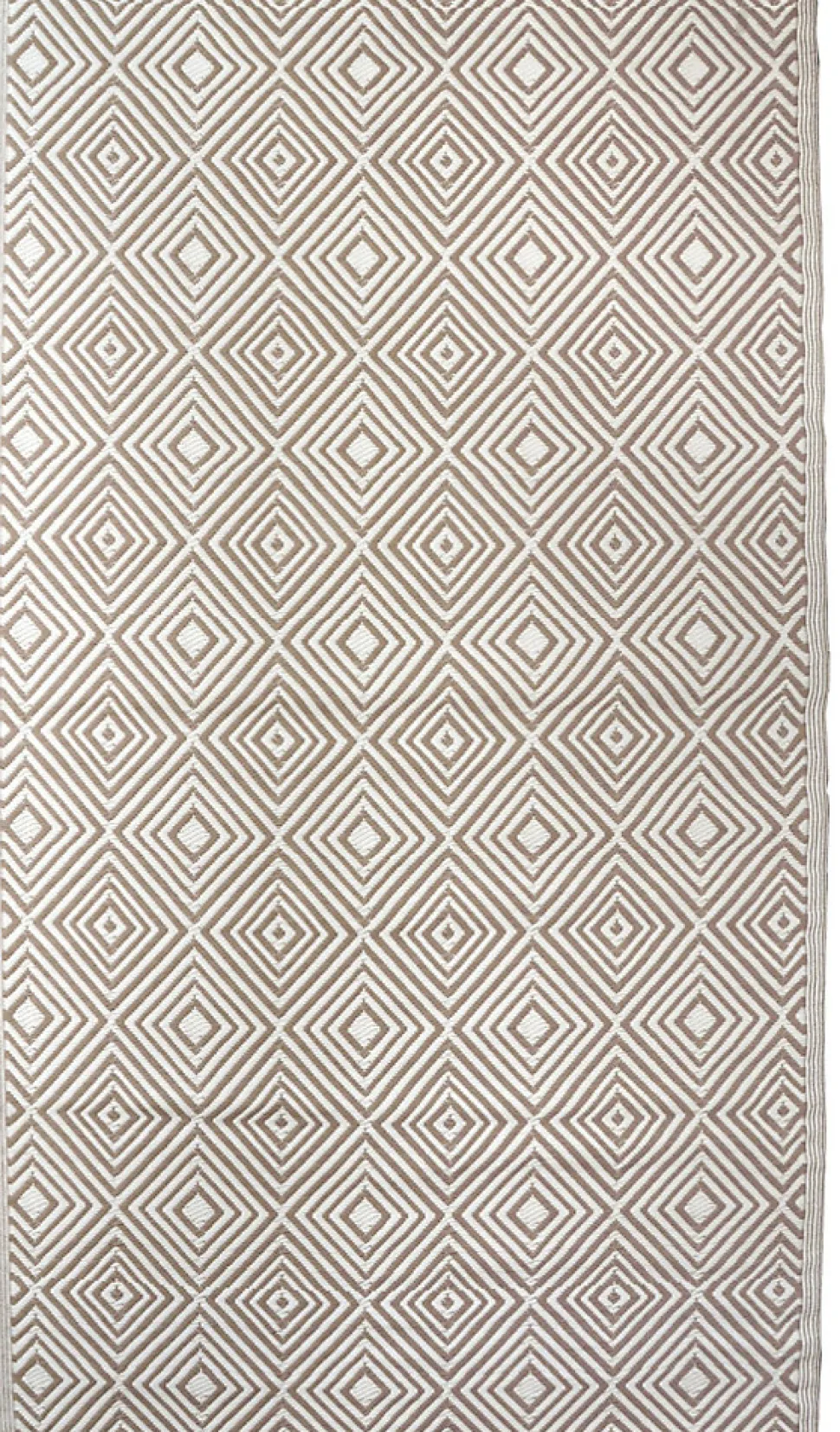 Tapis d'extérieur tissé imprimé losanges taupe L.170 x l.120cm Dylrev