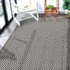 Tapis d'extérieur tissé imprimé losanges noir L.230 x l.160cm Dylrev