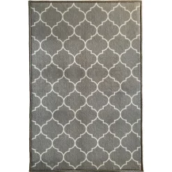 Tapis d'intérieur absorbant imprimé géométrique gris L.90 x l.60 x ep.0,5 cm, GoodHome Bromberg