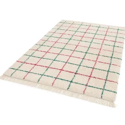 Tapis d’intérieur décoratif motifs quadrillé rose et vert 230x160 cm Balta