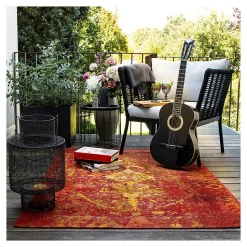 Tapis d'intérieur et extérieur ethnique Erika 230x160 CM - Rouge