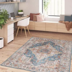 Tapis Dorsey GoodHome l. 120cm x L. 170cm bleu