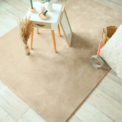 Tapis doux - Hypnose beige nude - Galon tabac - 80 x 150 cm