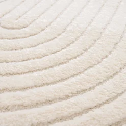 Tapis effet 3D arche Wapiti GoodHome poils longs L.120 x L.170cm blanc