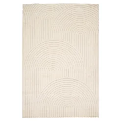 Tapis effet 3D arche Wapiti GoodHome poils longs L.160 x L.230cm blanc