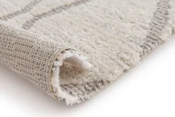 Tapis effet 3D tissé Wapiti poils longs L.120 x L.170cm blanc et gris GoodHome