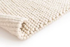 Tapis effet galet tissé GoodHome l. 120cm x L. 170cm blanc cassé crème