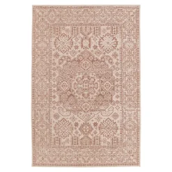 Tapis effet tissé Bajra GoodHome tissage à plat L.160 x L.230cm crème et marron