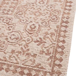 Tapis effet tissé Bajra GoodHome tissage à plat L.160 x L.230cm crème et marron