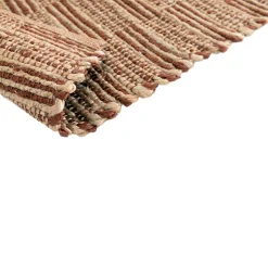 Tapis effet tissé Melua GoodHome tissage à plat L.160 x L.230cm naturel et terracotta
