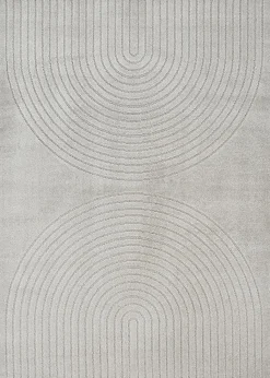 Tapis Elisa design géométrique, Gris, 80 x 150 cm