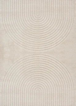Tapis Elisa design géométrique, Beige, 140 x 200 cm