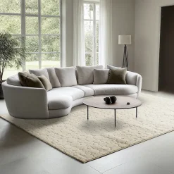 Tapis Elisa design pierres, Crème, 80 x 150 cm