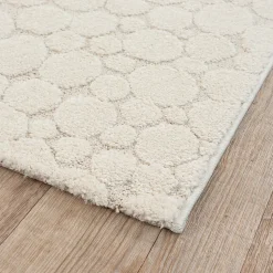 Tapis Elisa design pierres, Crème, 80 x 150 cm