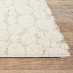 Tapis Elisa design pierres, Crème, 80 x 150 cm