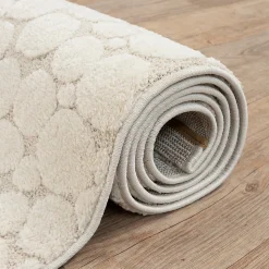 Tapis Elisa design pierres, Crème, 80 x 150 cm