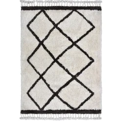 Tapis en coton tufté berbère Calà blanc et gris L.230 x l.160cm Deko&co