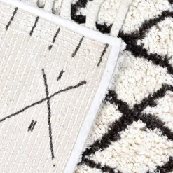 Tapis en coton tufté berbère Leia blanc et gris L.230 x l.160cm Deko&co