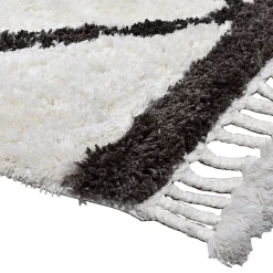 Tapis en coton tufté berbère Calà blanc et gris L.120 x l.170cm Deko&co
