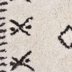 Tapis en coton tufté berbère Leia blanc et gris L.120 x l.170cm Deko&co