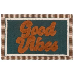 Tapis en coton Vintage 60x90cm bleu canard - Atmosphera